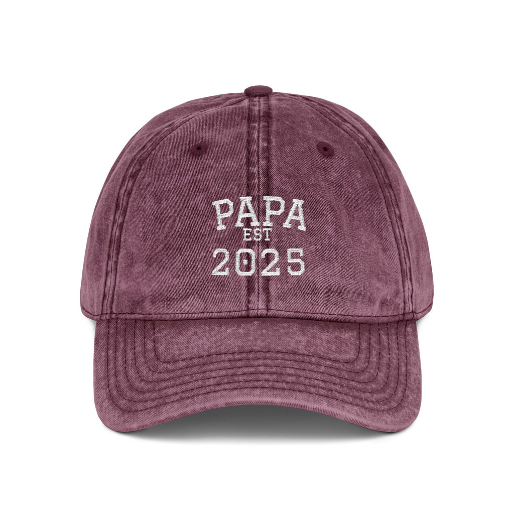 Papa Embroidered Vintage Dad Hat — Personalized 'Est. [Year]' Papa Hat, New Papa Gift