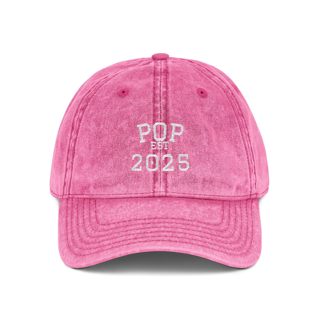 Pop Embroidered Vintage Dad Hat — Personalized 'Est. [Year]' Pop Hat, New Grandpa Pop Gift