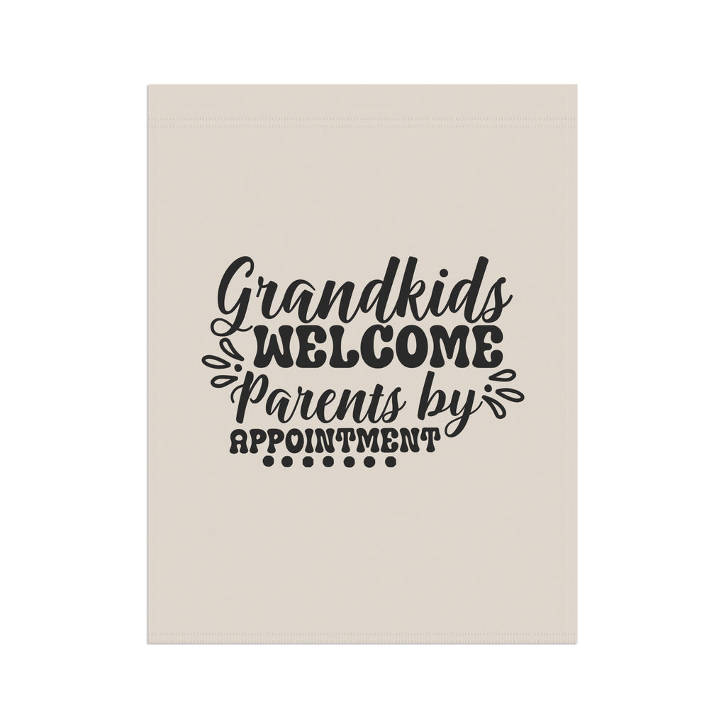 Funny grandparent house flag displayed outdoors