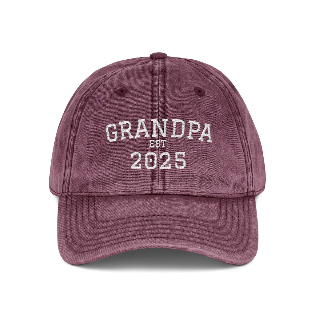 Grandpa Embroidered Vintage Dad Hat — Personalized 'Est. Enter Year' Gift