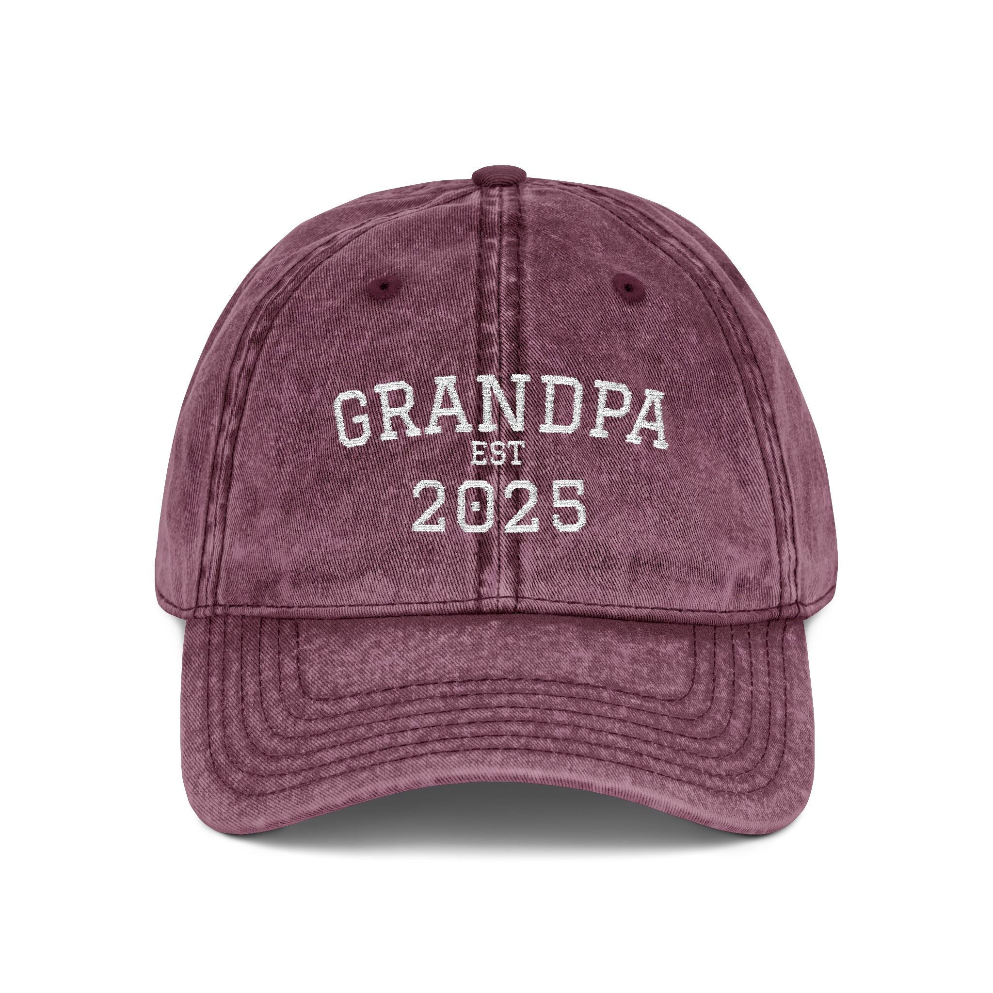 Grandpa Embroidered Vintage Dad Hat — Personalized 'Est. Enter Year' Gift