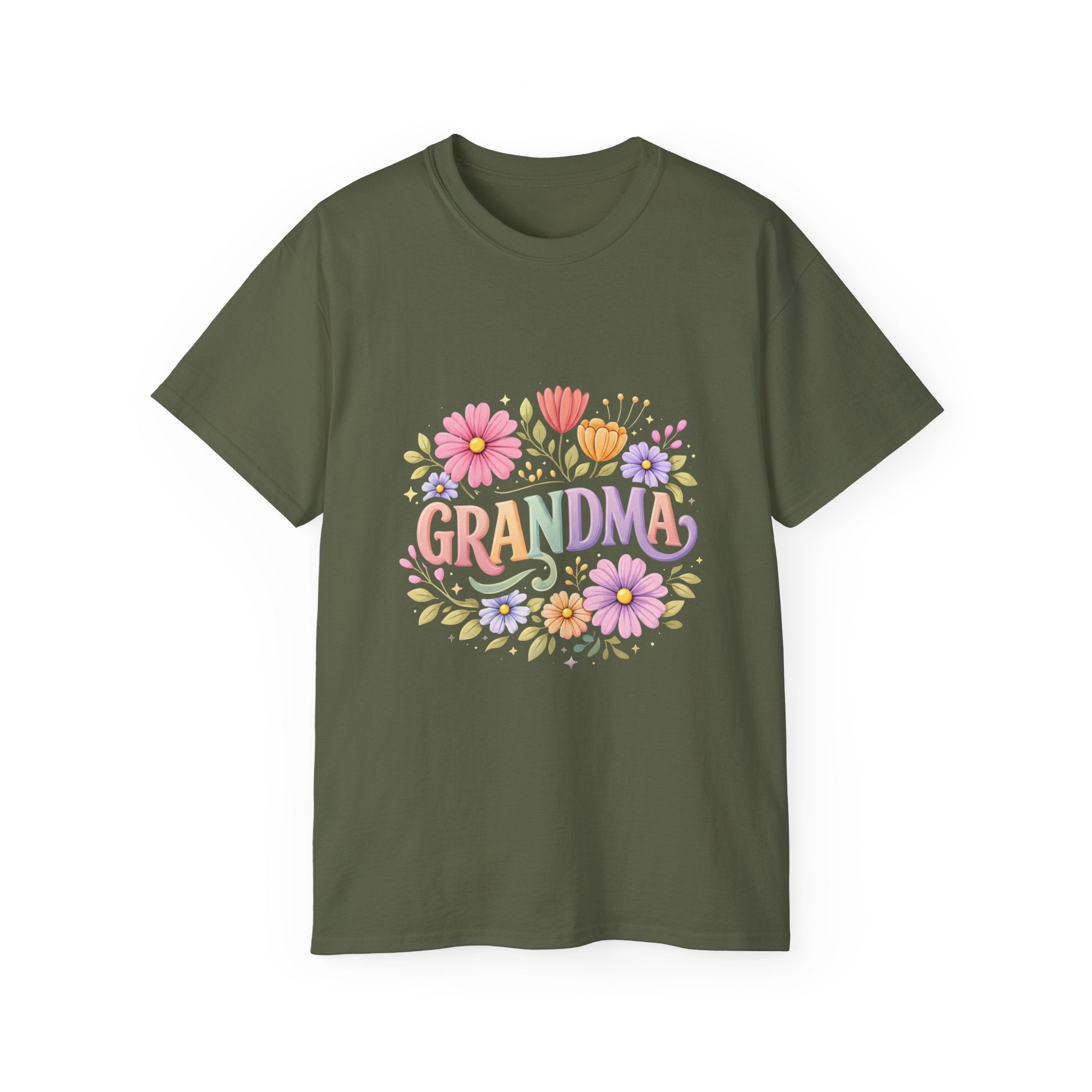 Grandma Floral Tee — 'Grandma' Pastel Flower T-Shirt, Mother's Day Gift