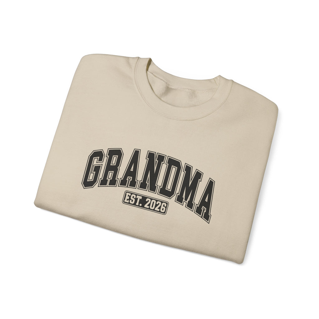 Grandma Est. 2026 crewneck sweatshirt - flat lay