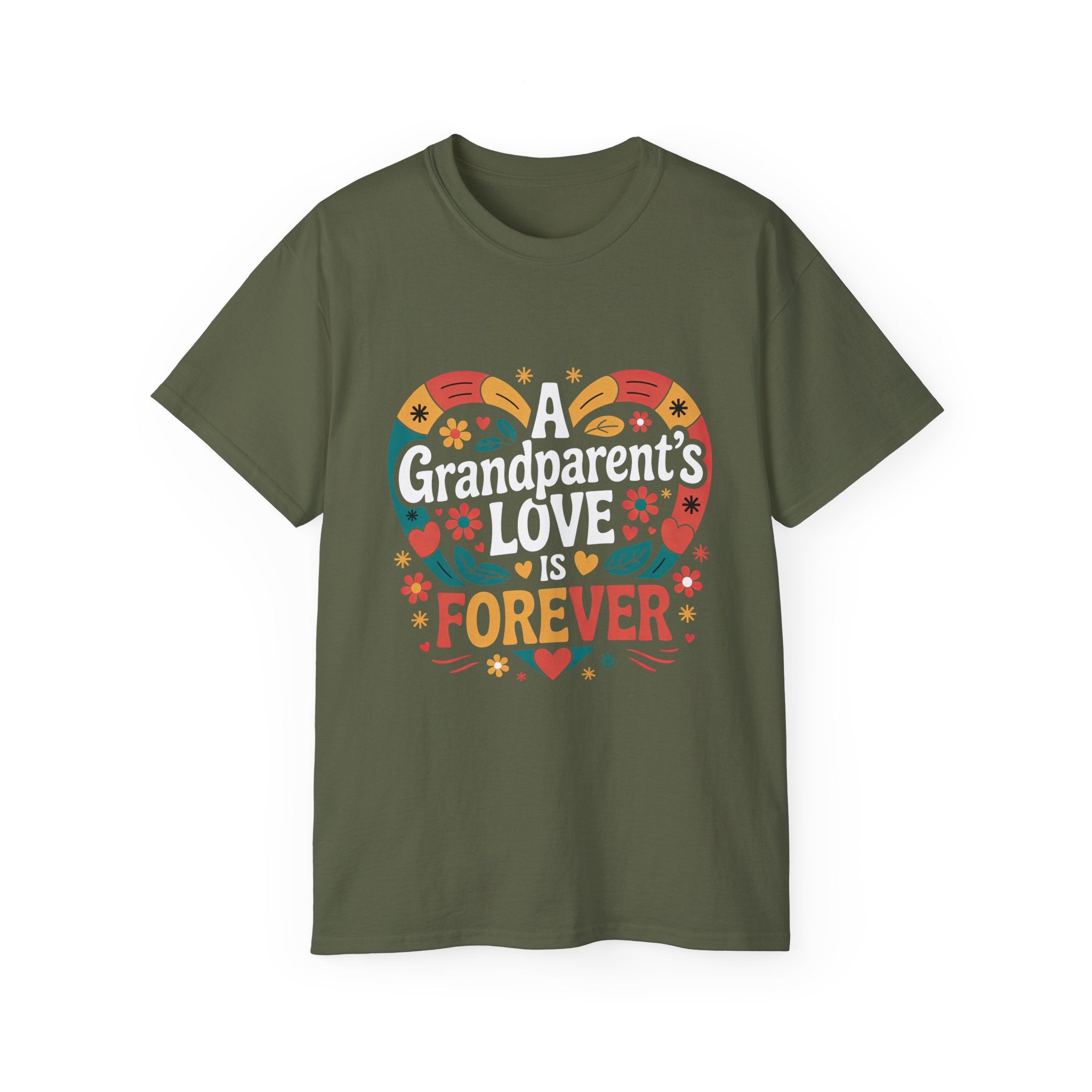Grandparent’s Love Is Forever T-Shirt — Heartfelt Floral Tribute Tee for Grandparents, Mother’s Day & Family Gifts