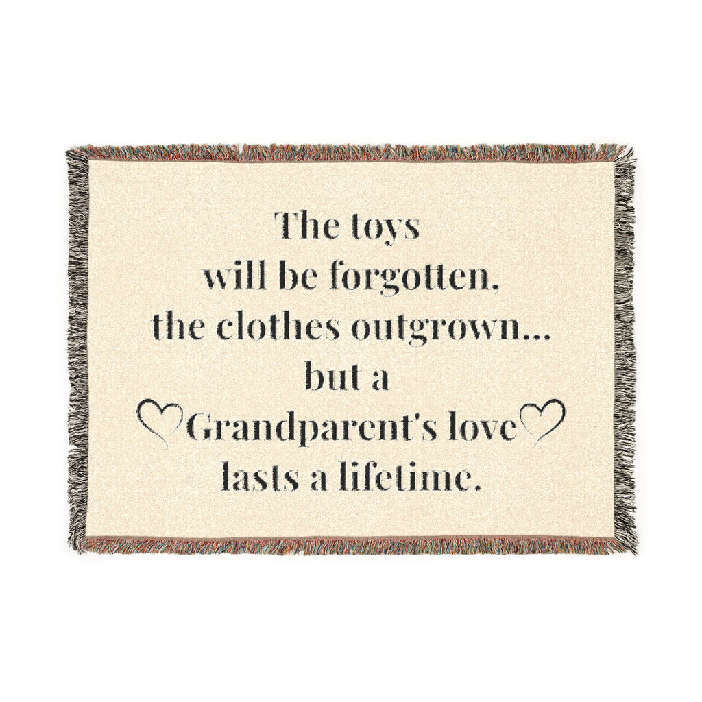 Grandparent's Love Woven Blanket — Sentimental Gift with Quote