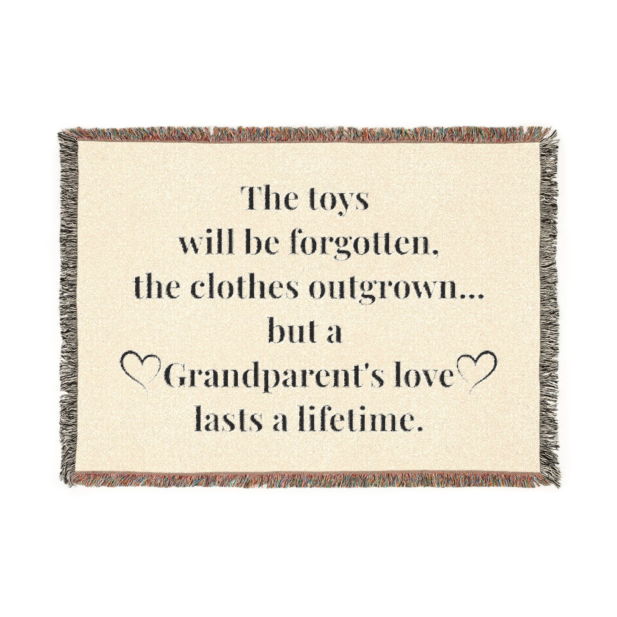 Grandparent's Love Woven Blanket — Sentimental Gift with Quote