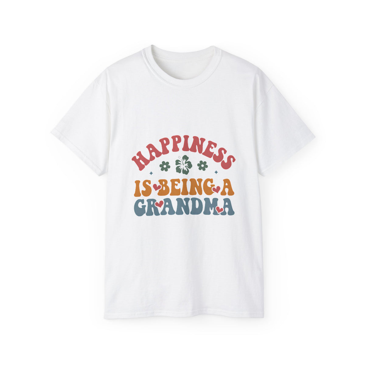 Happiness Is Being a Grandma retro floral t-shirt - additional view