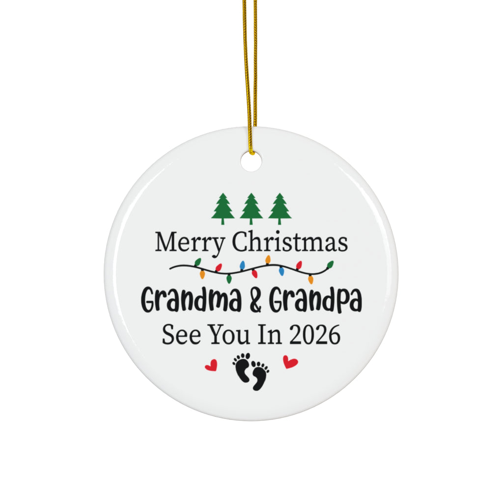 Merry Christmas Grandma & Grandpa – See You in 2026 Ornament