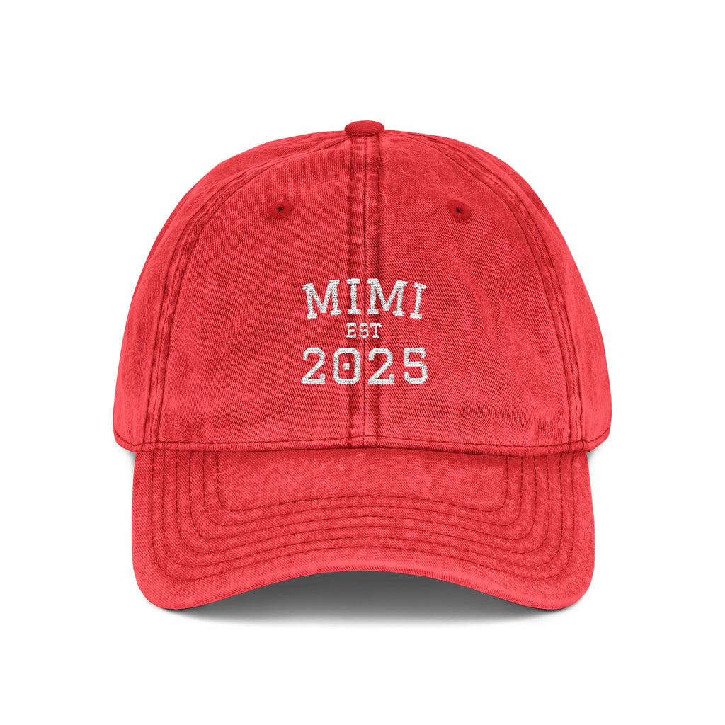 Mimi Embroidered Vintage Cap — Personalized 'EST. [Year]' Mimi Hat, New Mimi Gift