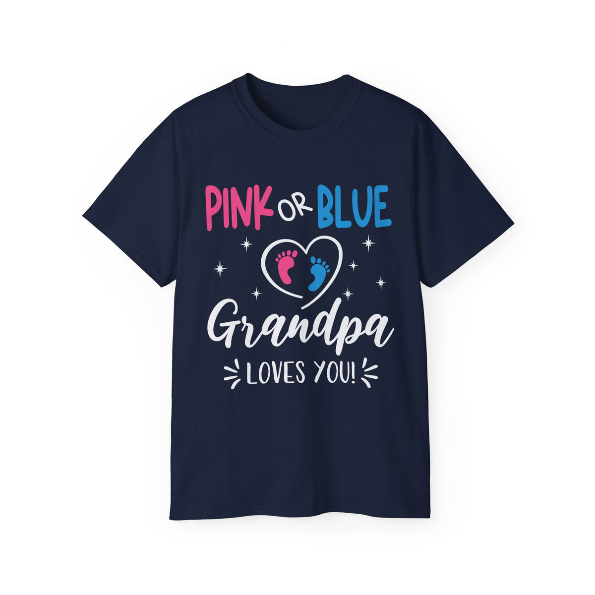 Pink or Blue Grandpa Loves You t-shirt - additional view