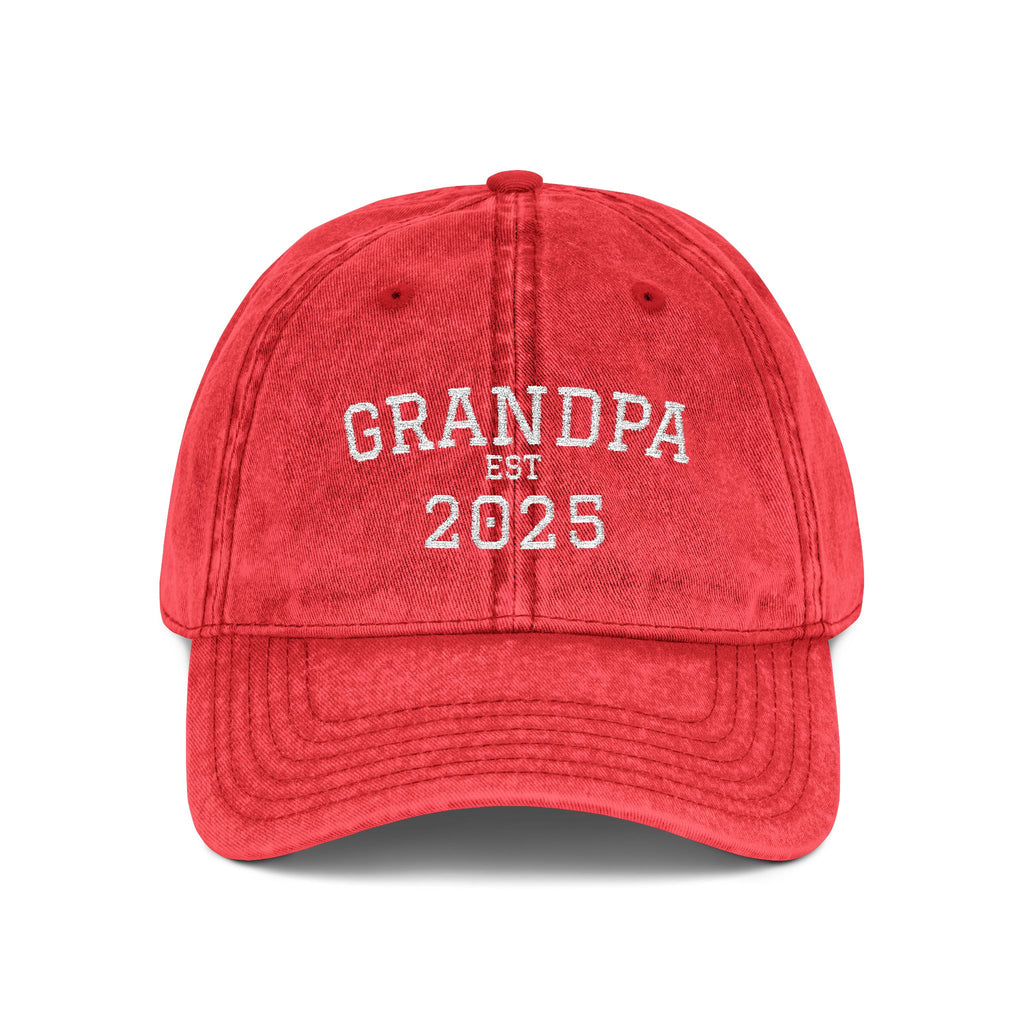 Grandpa Embroidered Vintage Dad Hat — Personalized 'Est. Enter Year' Gift