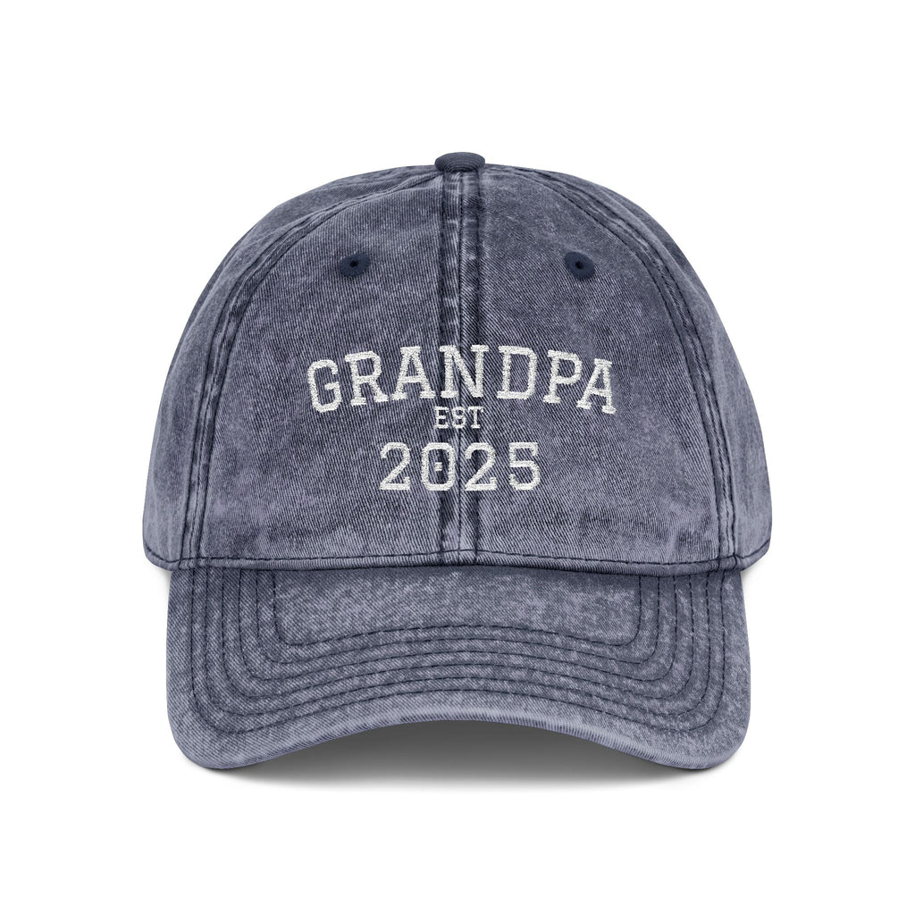 Grandpa Embroidered Vintage Dad Hat — Personalized 'Est. Enter Year' Gift