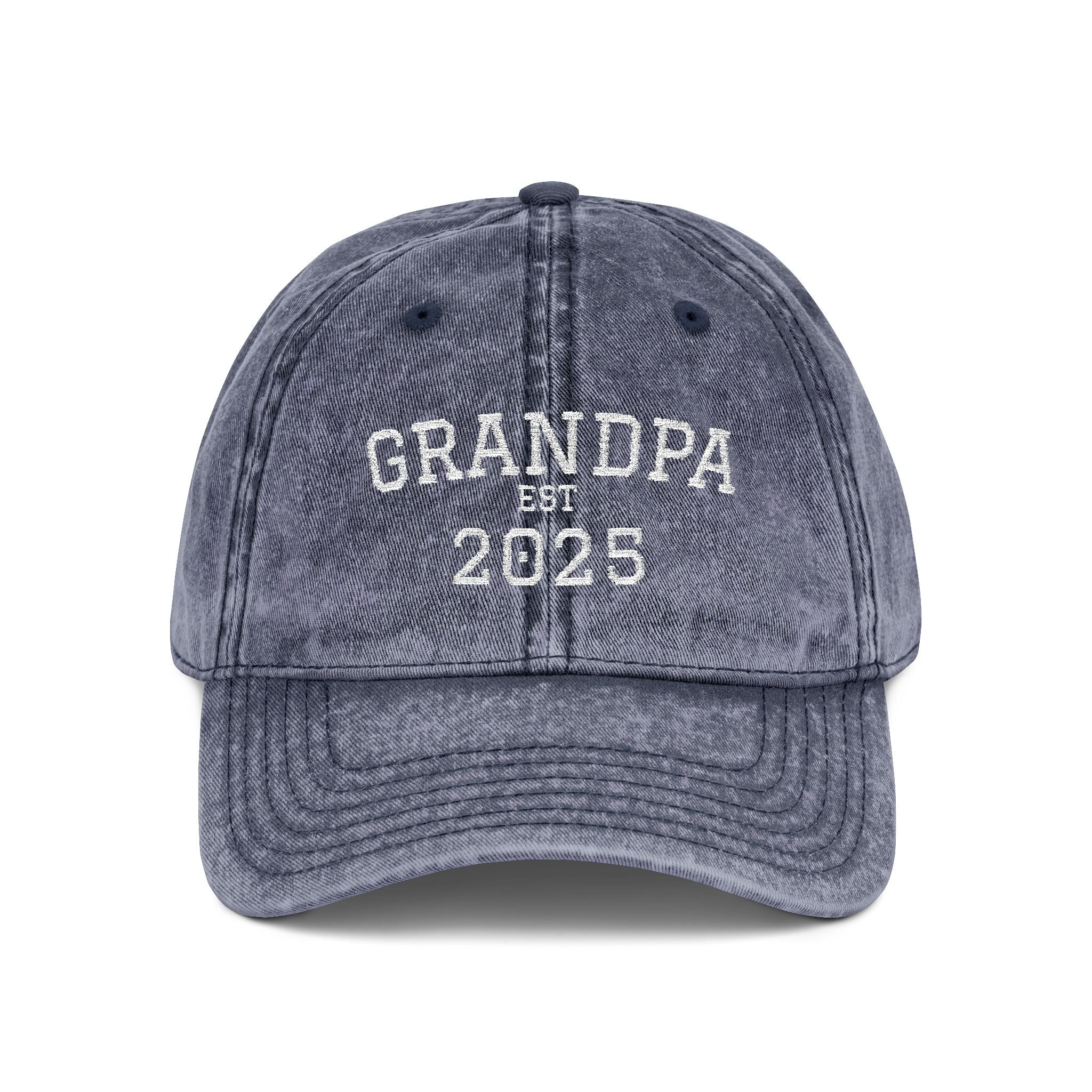 Grandpa Embroidered Vintage Dad Hat — Personalized 'Est. Enter Year' Gift