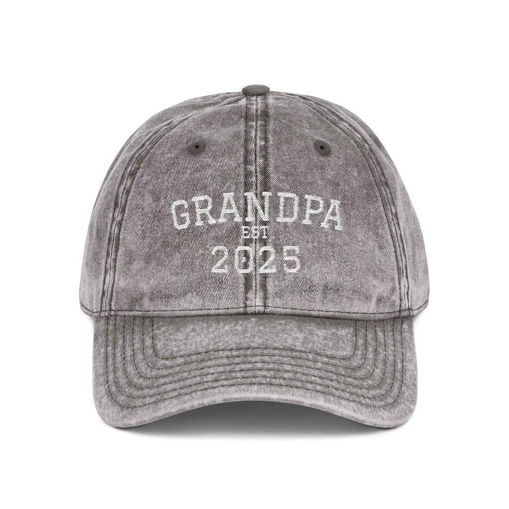 Grandpa Embroidered Vintage Dad Hat — Personalized 'Est. Enter Year' Gift