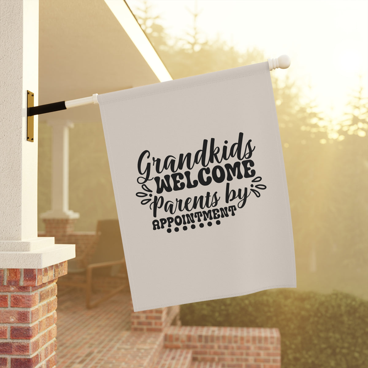 Grandkids Welcome house flag - outdoor view