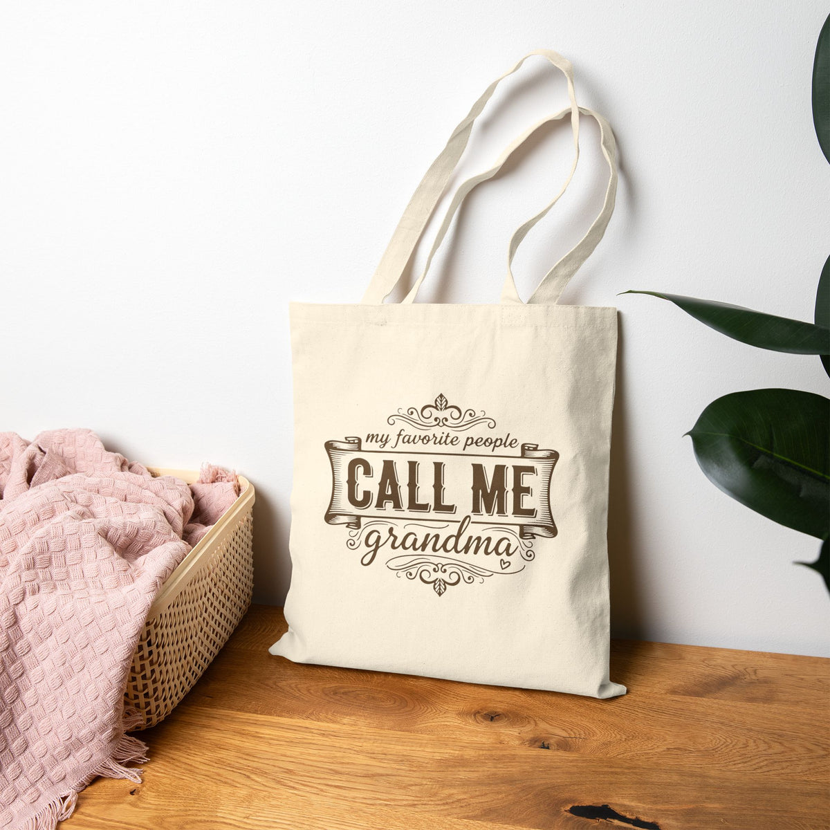 My Favorite People Call Me Grandma tote bag - lifestyle view