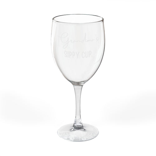 Engraved Grandma's Sippy Cup 10.5 oz wine glass - additional view