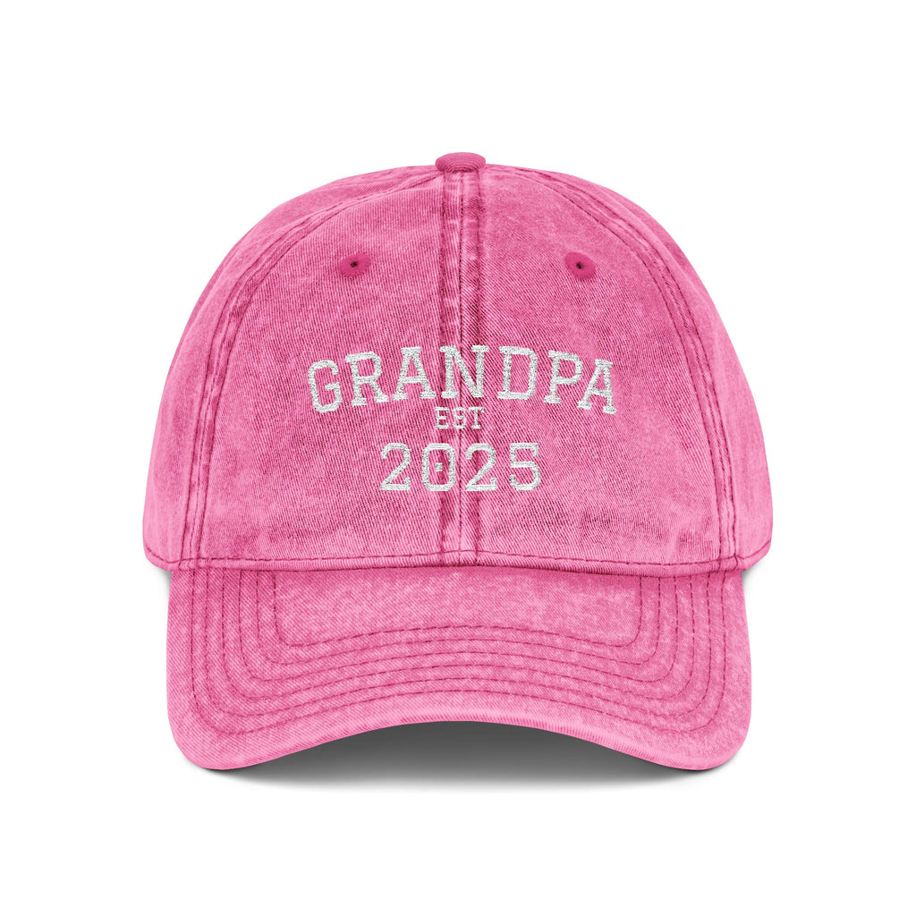 Grandpa Embroidered Vintage Dad Hat — Personalized 'Est. Enter Year' Gift