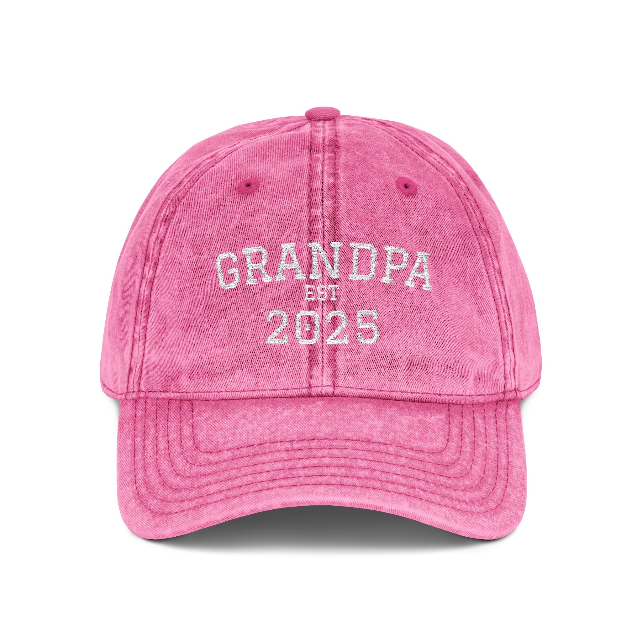 Grandpa Embroidered Vintage Dad Hat — Personalized 'Est. Enter Year' Gift