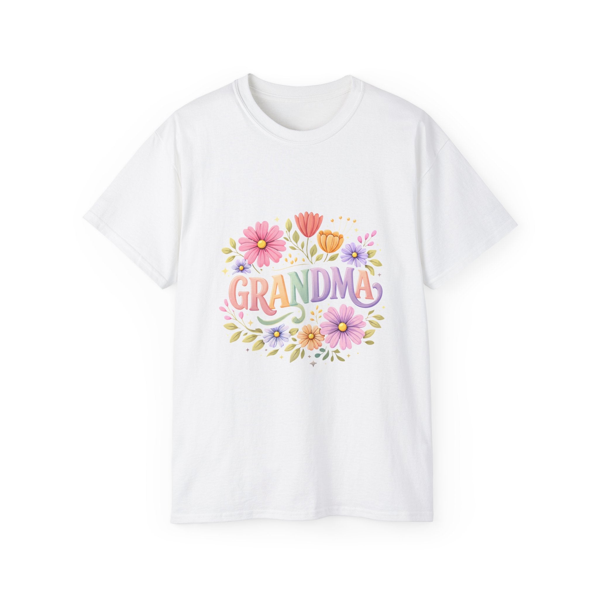 Grandma Floral Tee — 'Grandma' Pastel Flower T-Shirt, Mother's Day Gift