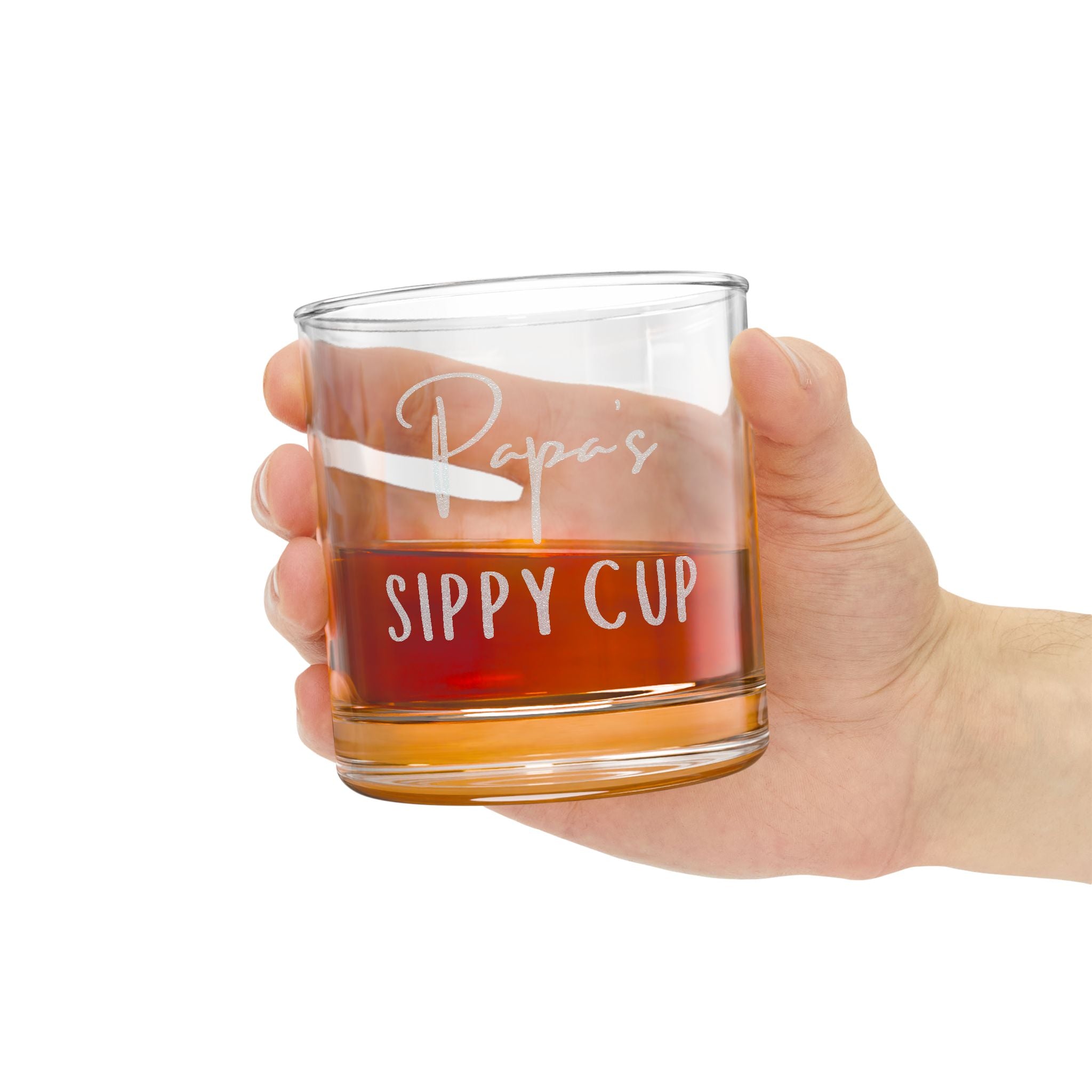 Papa's Sippy Cup- Engraved Whiskey Glass (10.5 oz)