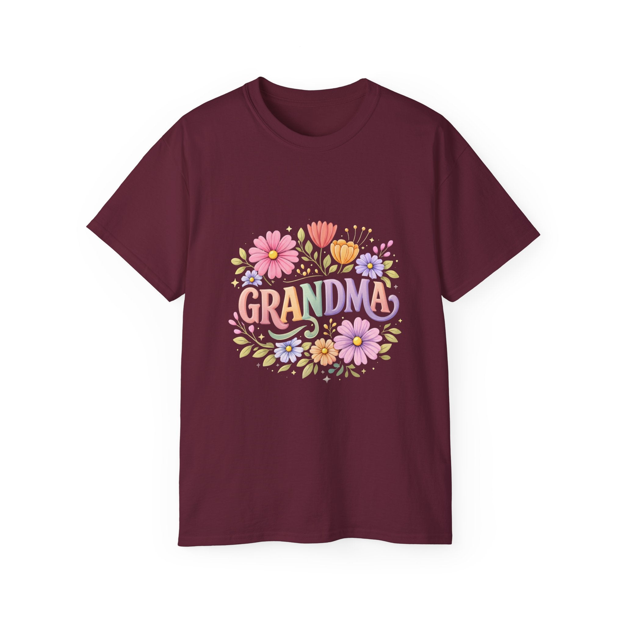 Grandma Floral Tee — 'Grandma' Pastel Flower T-Shirt, Mother's Day Gift