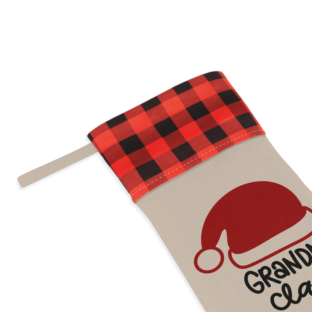 Grandma Claus Christmas stocking - close-up of Santa hat design