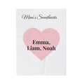 Personalized Mimi's Sweethearts Velveteen Plush Blanket — Custom Grandkids Names Heart Design