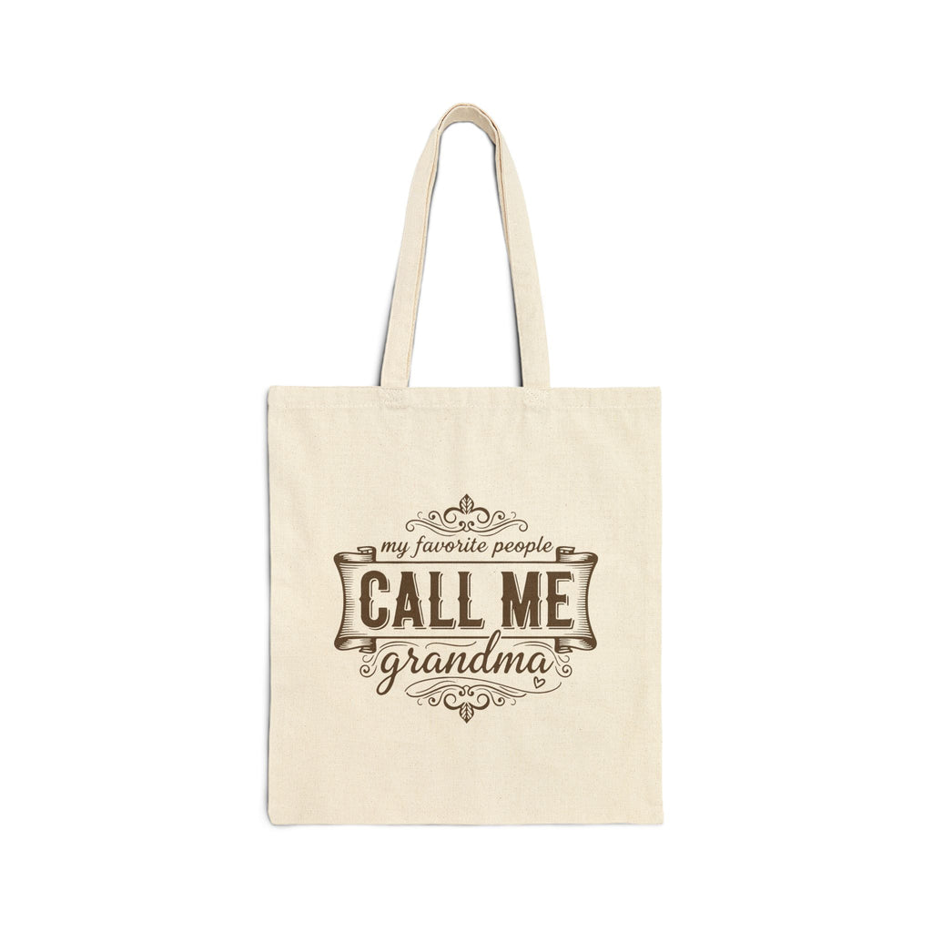 My Favorite People Call Me Grandma natural canvas tote bag