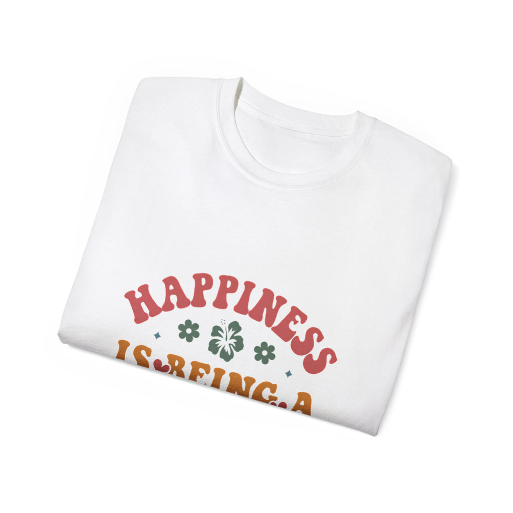 Happiness Is Being a Grandma retro floral t-shirt - additional view