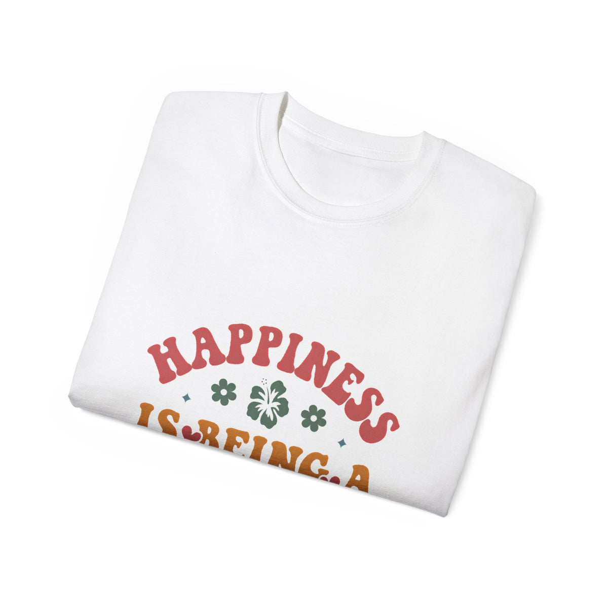 Happiness Is Being a Grandma retro floral t-shirt - additional view