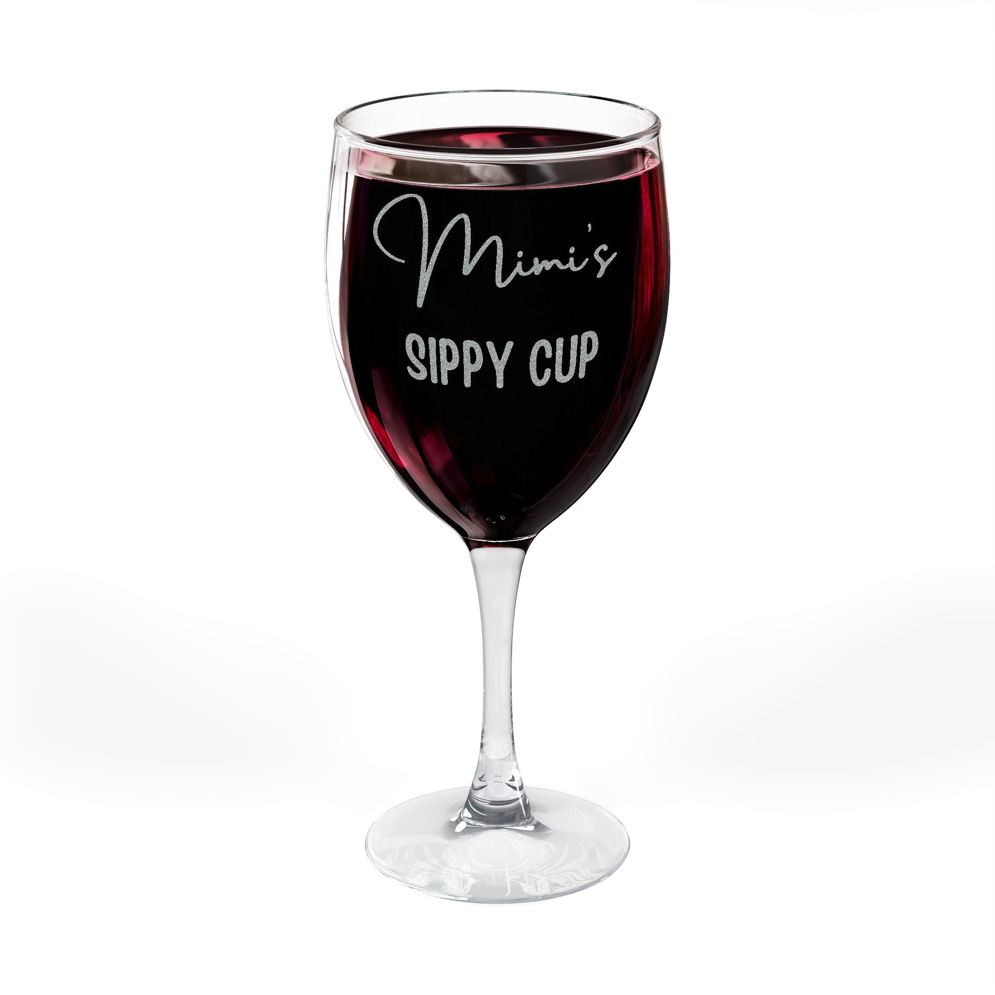 Mimi's Sippy Cup" Personalized Wine Glass