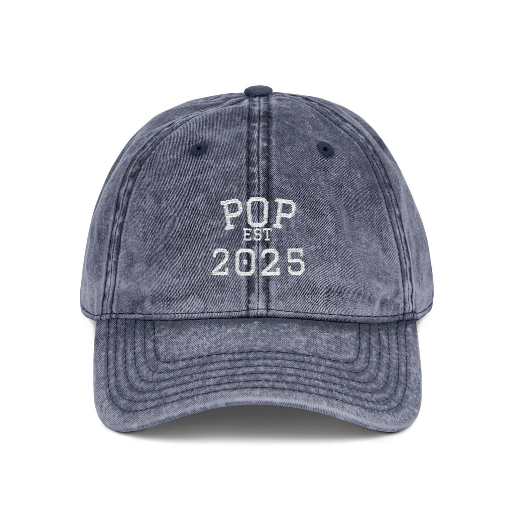 Pop Embroidered Vintage Dad Hat — Personalized 'Est. [Year]' Pop Hat, New Grandpa Pop Gift
