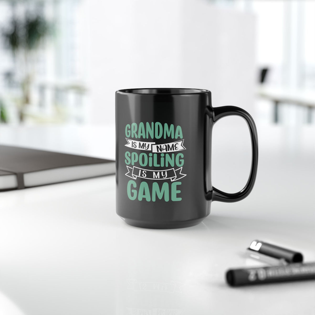 Grandma Is My Name, Spoiling Is My Game 15 oz black mug - additional view