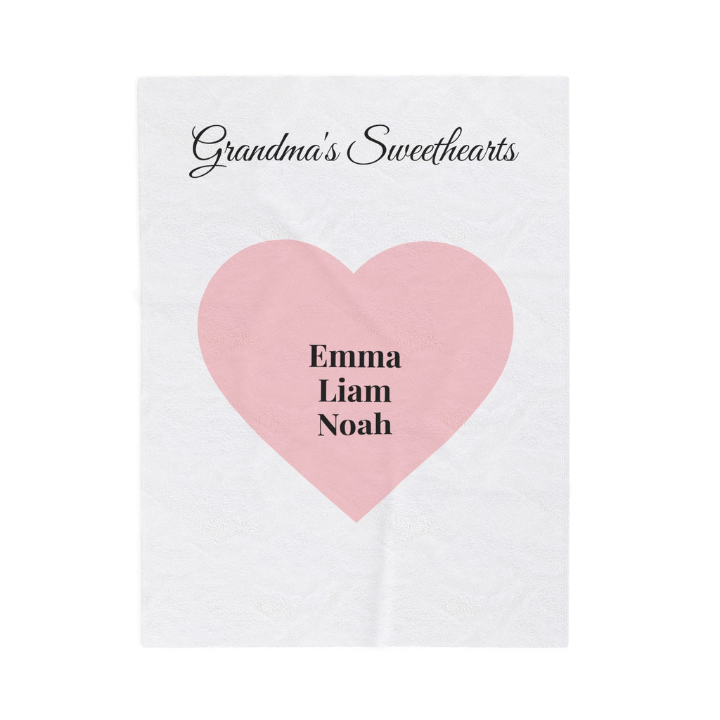 Grandma's Sweethearts personalized blanket - bedroom view