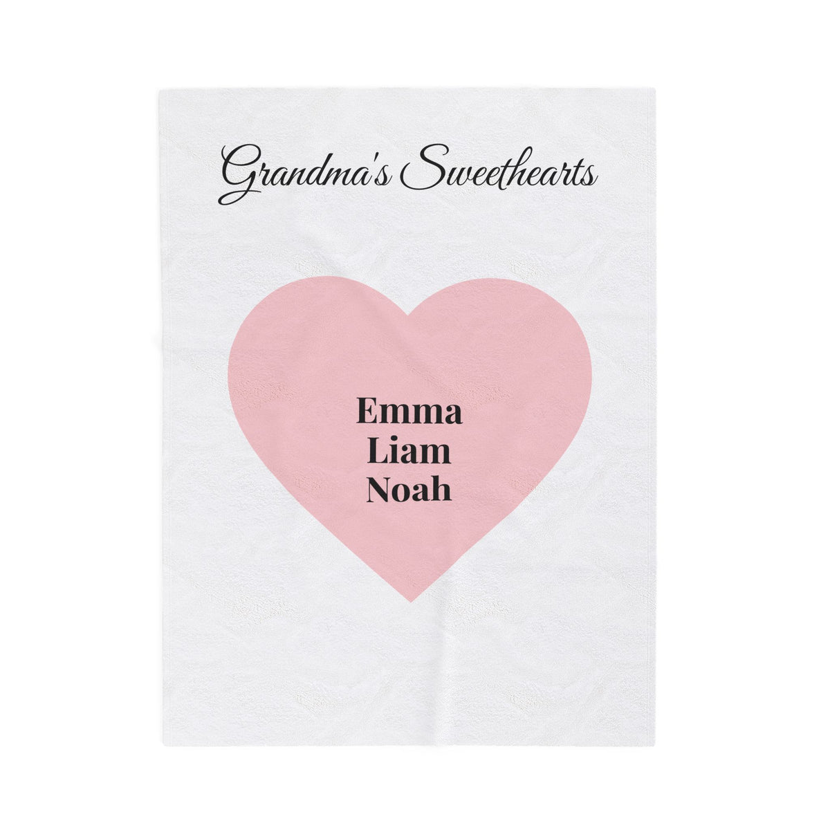 Grandma's Sweethearts personalized blanket - bedroom view