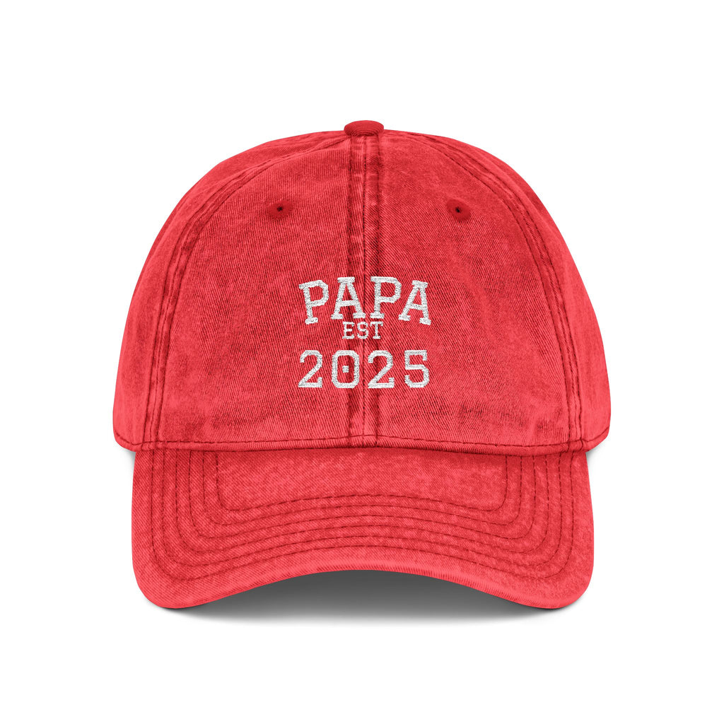 Papa Embroidered Vintage Dad Hat — Personalized 'Est. [Year]' Papa Hat, New Papa Gift