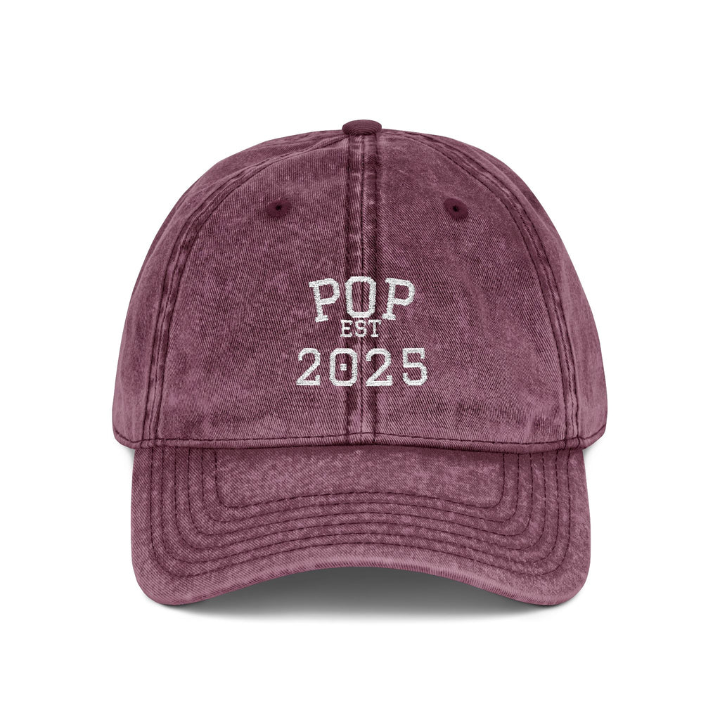 Pop Embroidered Vintage Dad Hat — Personalized 'Est. [Year]' Pop Hat, New Grandpa Pop Gift
