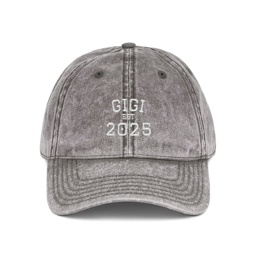 Gigi Embroidered Vintage Cap — Personalized 'EST. [Year]' Gigi Hat, New Gigi Gift