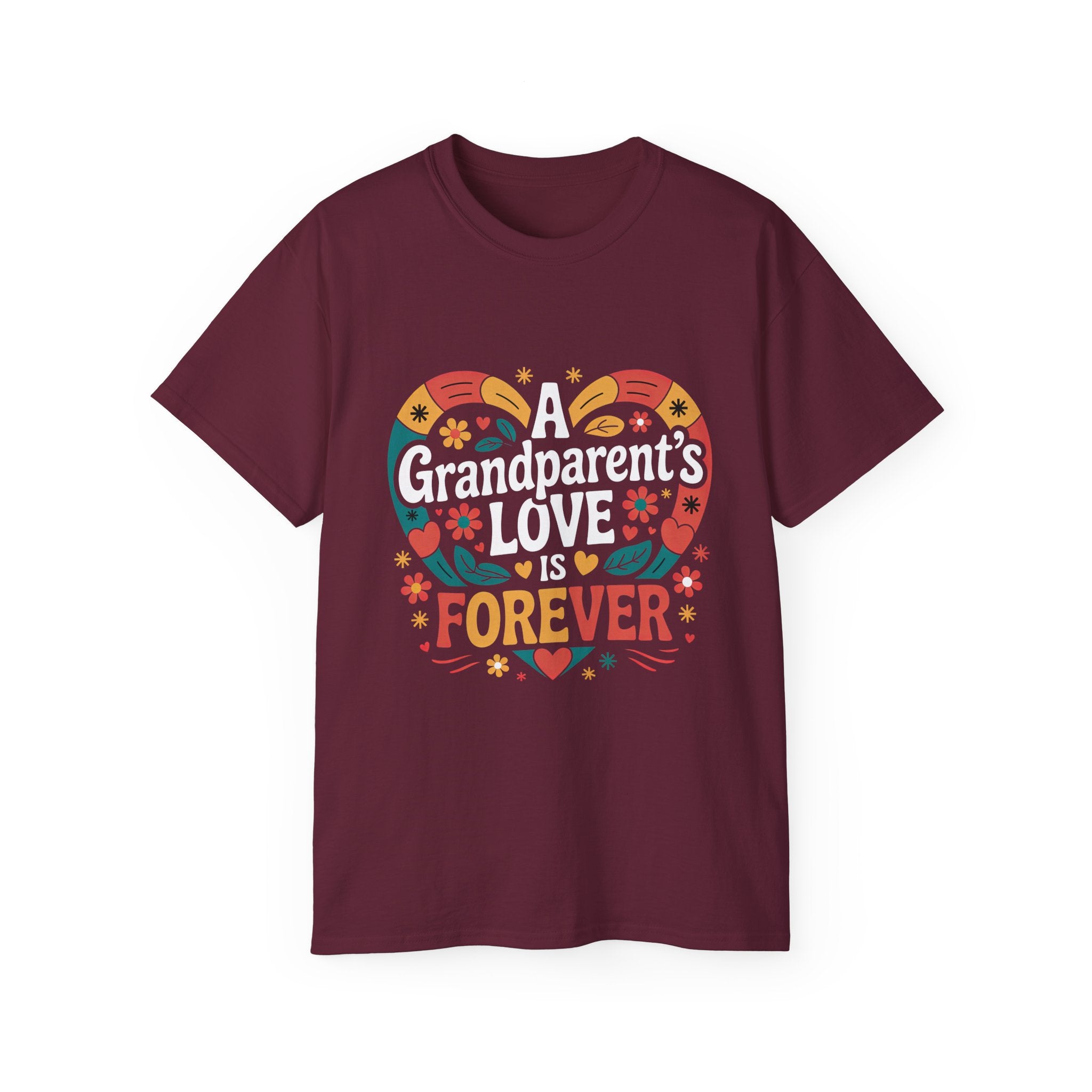 Grandparent’s Love Is Forever T-Shirt — Heartfelt Floral Tribute Tee for Grandparents, Mother’s Day & Family Gifts