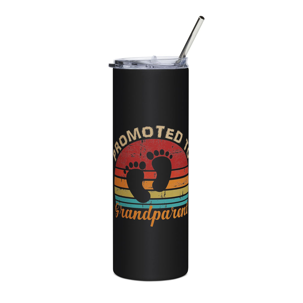 Promoted to Grandparent 20 oz tumbler with retro baby feet - additional view