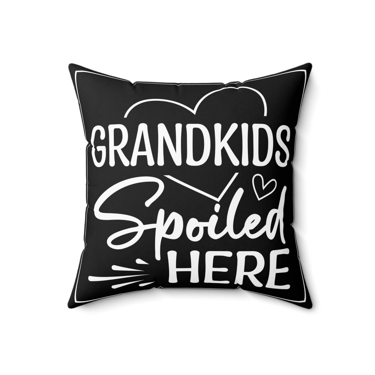Grandkids Spoiled Here pillow - closeup detail