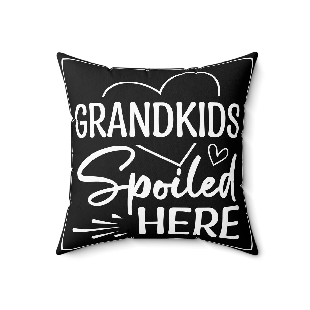 Grandkids Spoiled Here 18 inch pillow - closeup detail