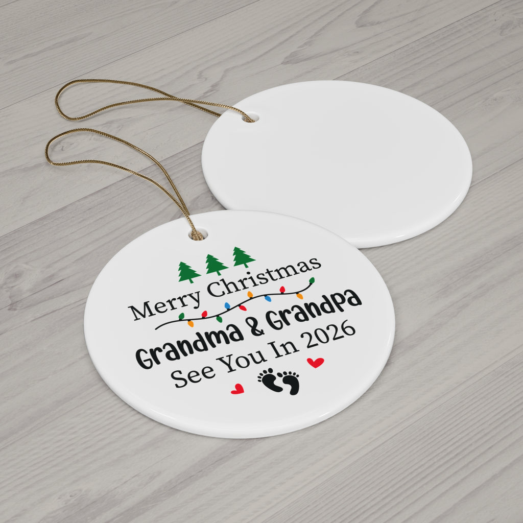 Merry Christmas Grandma & Grandpa – See You in 2026 Ornament